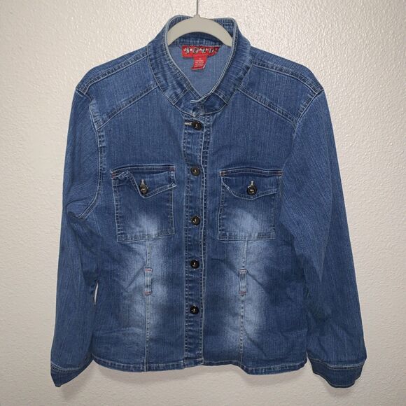 Solo Jeans Women’s Jean Jacket Size XL Blue - Picture 1 of 7